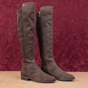 Michael Kors Women Brown Fabric Stretch Riding Knee Boots sz 7.5